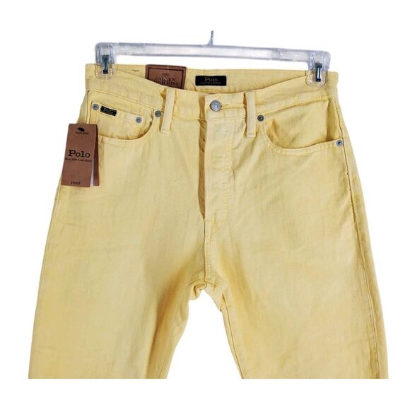 Polo Ralph Lauren Callen Slim Jeans Women 28R Yellow Hi Rise Buttonfly (29.5x29) - Picture 1 of 15